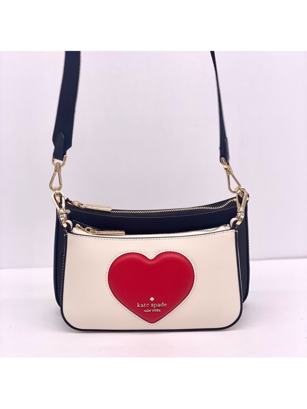 Kate Spade 2 in 1 Duet Puffy Heart Crossbody Bag NWT - Picture 13 of 14
